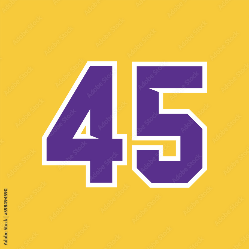 Fototapeta premium Basketball Sport Number Vector Template 45
