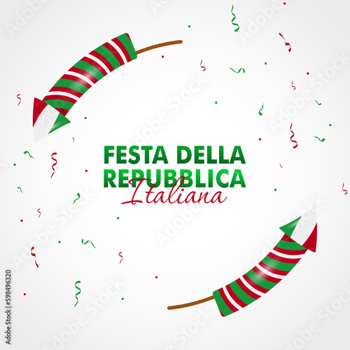 Festa Della Repubblica Italiana, 2 Giungno, Italy republic day 2 June, Italy national flag. Celebration background