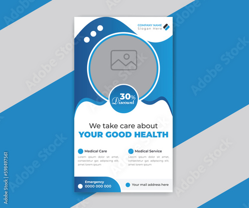 Flat design of medical instagram stories template design