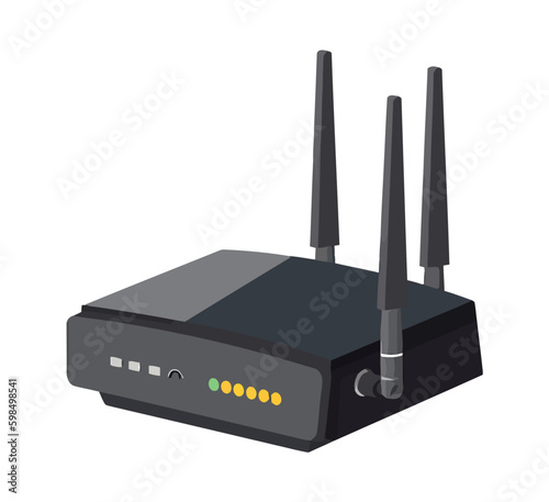 Wireless router connects computer to internet network Generative AI