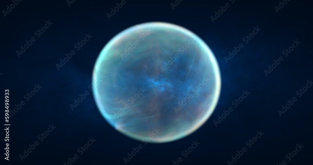 Abstract transparent energy sphere round glowing magical digital futuristic space background