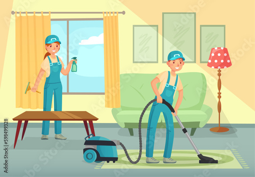 professional cleaning workers cleanin
