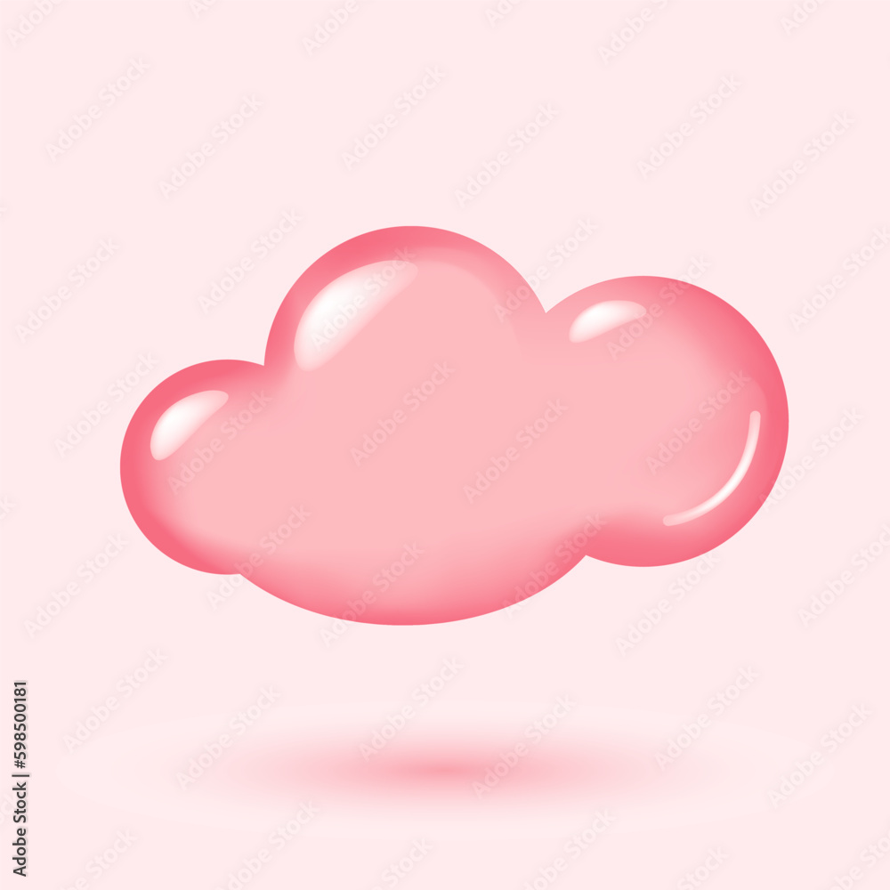 3D pink Cloud Set Isolated on Blue Background. Collection of Cartoon Fluffy Cloud Icon. Render Bubble Cute Circle Shaped Smoke or Cumulus Fog Symbol. Vector Illustration 3D pink Cloud Set Isolated on Blue Background. Collection of Cartoon Fluffy Cloud Icon. Render Bubble Cute Circle Shaped Smoke or Cumulus Fog Symbol. Vector Illustration