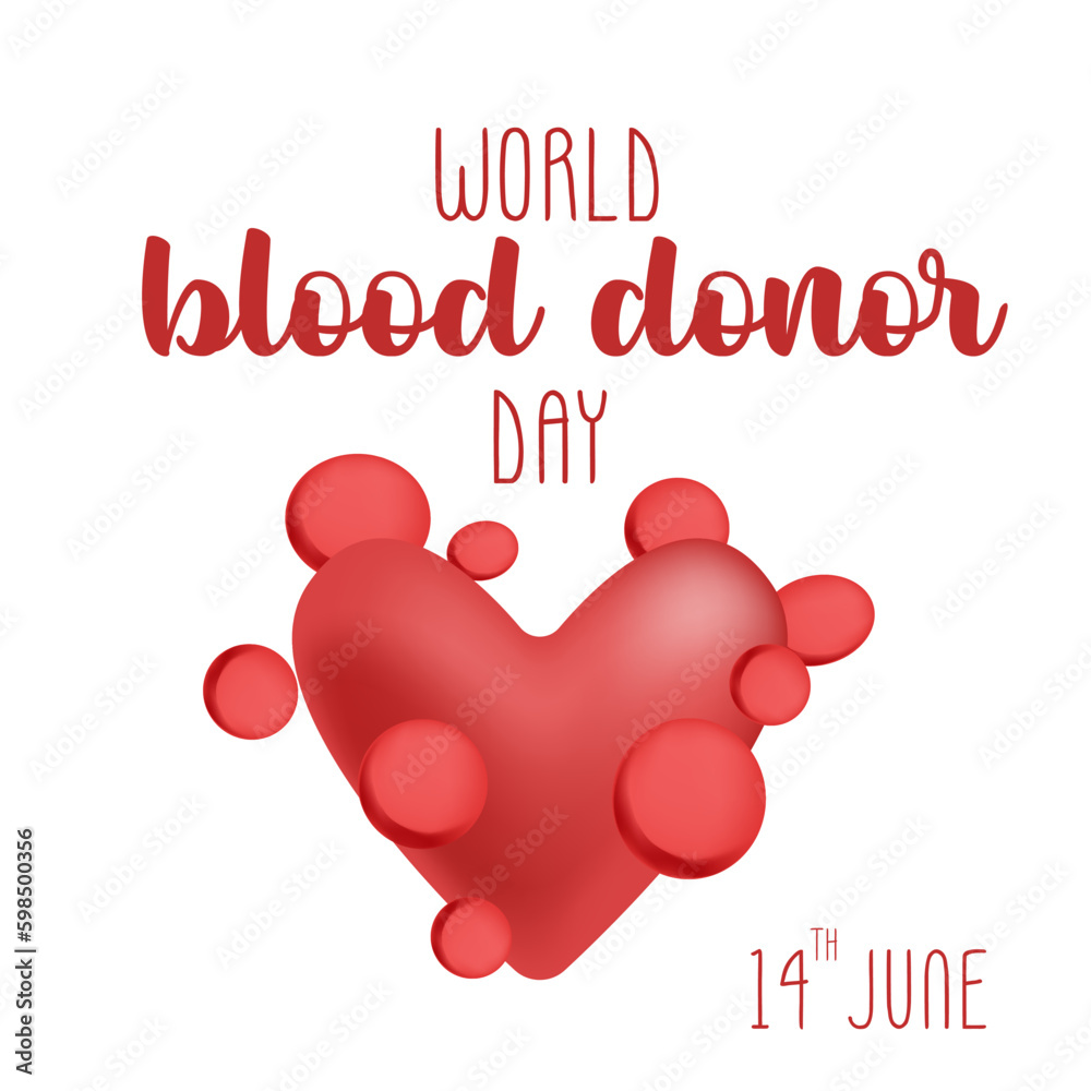 Blood donation illustration concept. World blood donor day. Postcard, banner.Vector design