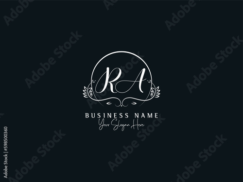 Alphabet RA r&a Feminine Business Logo, Minimal Ra ar Unique Signature Letter Logo