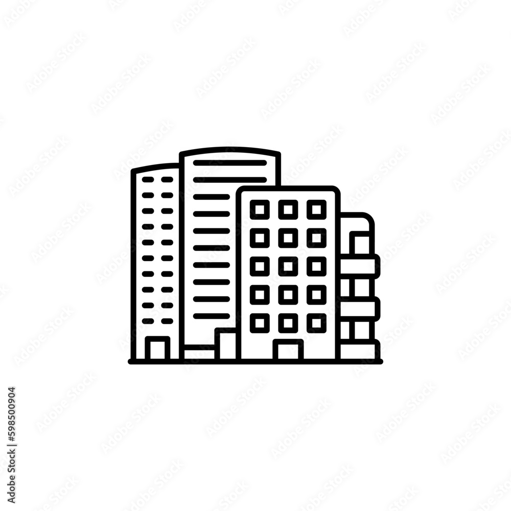 city building vector icon. real estate icon outline style. perfect use for logo, presentation, website, and more. simple modern icon design line style