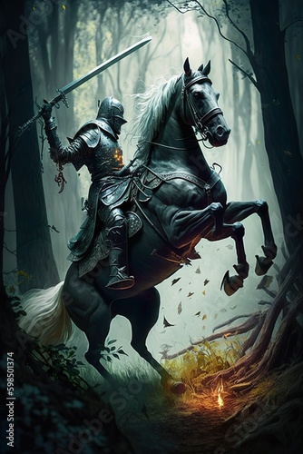 Ritter auf einem Pferd © Rafael