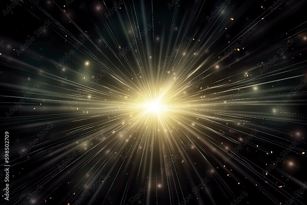 Naklejka premium Abstract light rays effect with dots and sparks