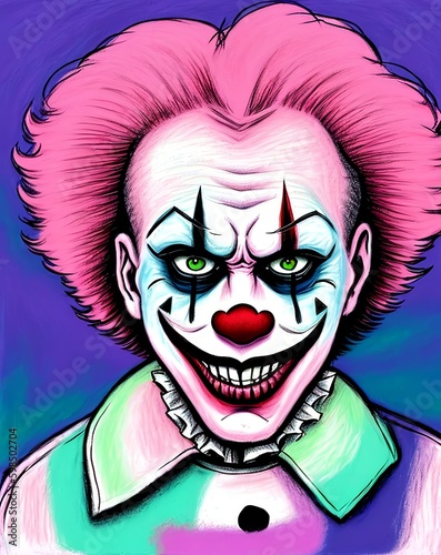 Portrait of a creepy clown....
