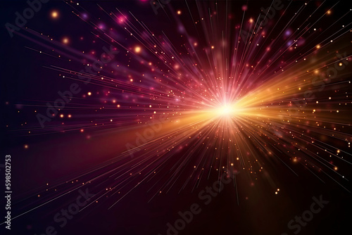 Abstract light rays effect with dots and sparks © surassawadee