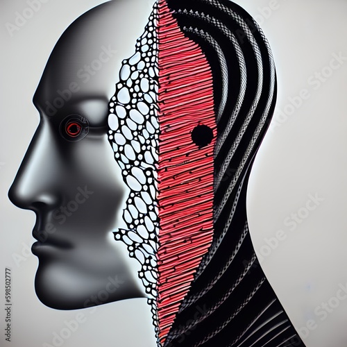 Abstract human face, yin ya...