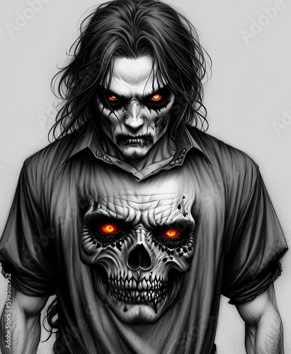 Zombie with red glowing eye...