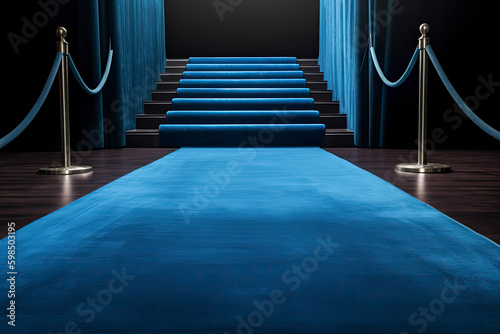 Blue carpet with podium