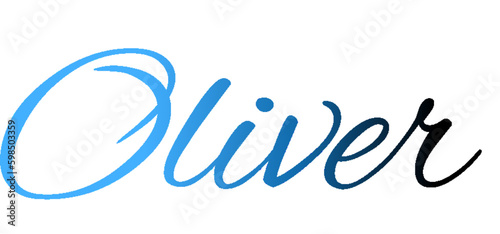 Oliver - light blue and blue color - male name - ideal for websites, emails, presentations, greetings, banners, cards, books, t-shirt, sweatshirt, prints