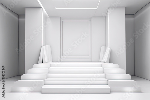 Empty fashion runway podium stage - 3d illustration © surassawadee