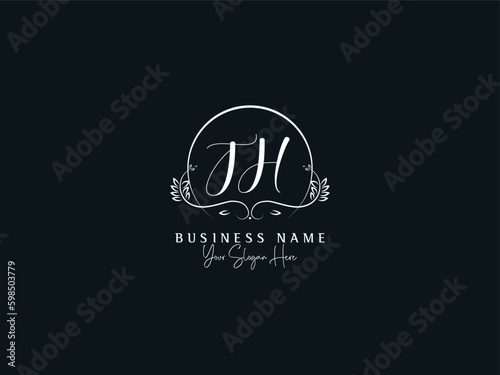 Initial Signature TH Letter Logo Icon, Minimal Luxury Th ht Logo Letter Vector For Shop