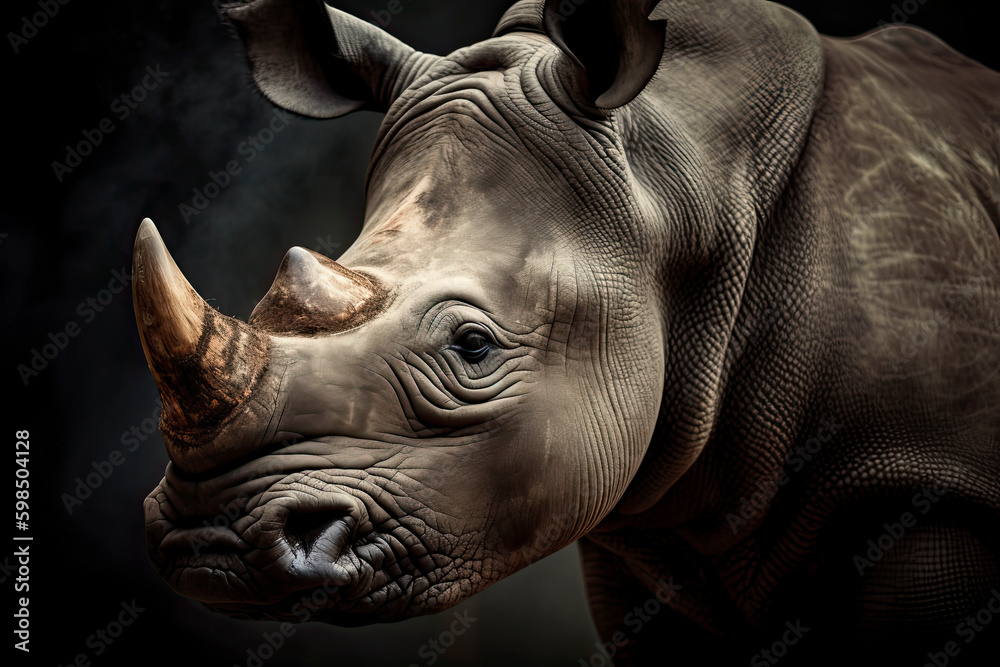 Endangered Species. Rhino portrait Endangered Species. Rhino portrait