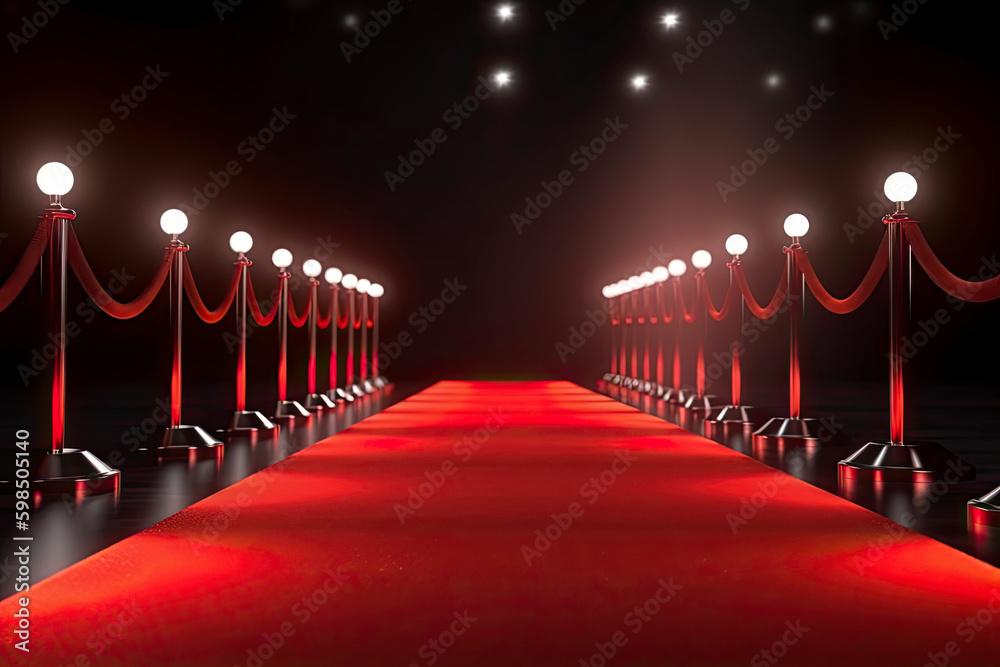Red carpet with spotlights , Award ceremony , VIP event Red carpet with spotlights , Award ceremony , VIP event
