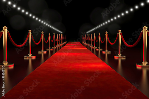 Red carpet with spotlights , Award ceremony , VIP event