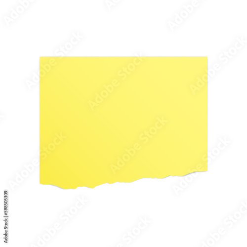 Ripped Yellow Sticky Note Vector Illustration