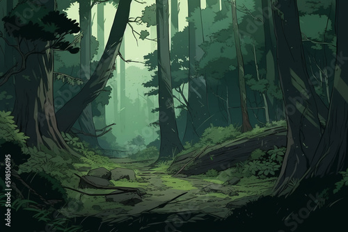 forest background anime style