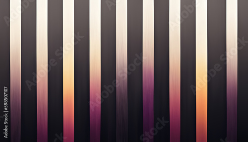 Stripe pattern abstract background. Band design. Purple orange black color gradient ribbed texture decorative art illustration.