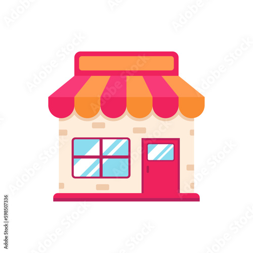 Simple store vector illustration in flat style isolated on white background