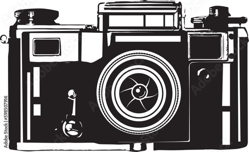 Vintage camera silhouette Illustration