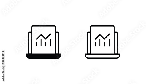 Chart icon design with white background stock illustration