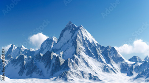 想像上の巨大な雪山　Generative AI © AYANO