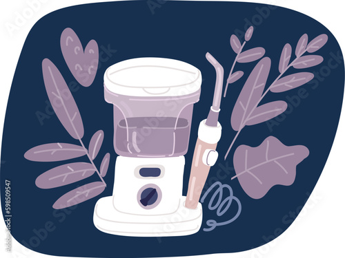 Cartoon vector illustration of Electric Oral Irrigator