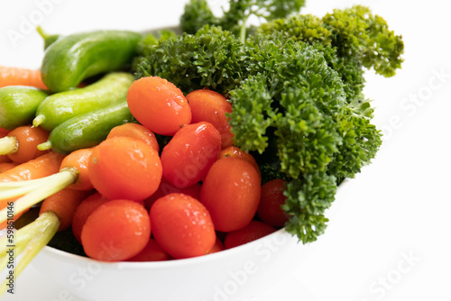 Healthy Lifestyle, Organic Vegetable in an Enamel Vegetable Basket Household Fruit Tray Drain