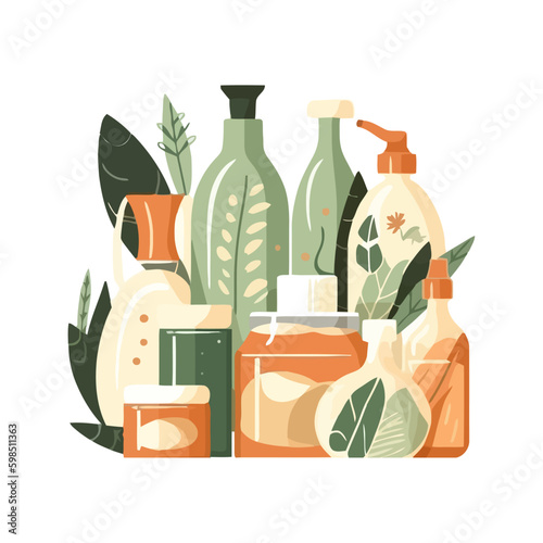 Organic beauty products with herbal moisturizer Generative AI