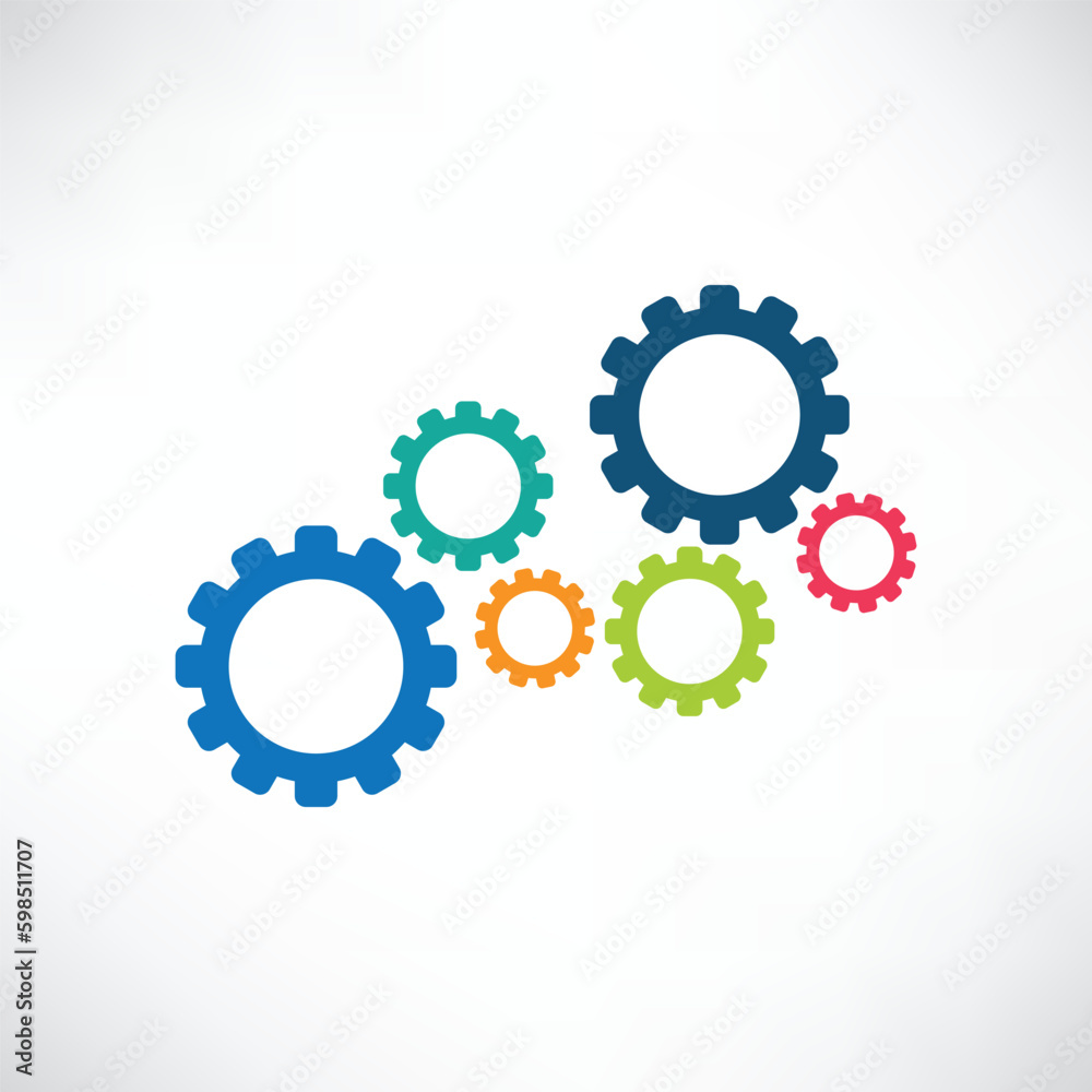 Gears and cogs logo icon symbol vector 