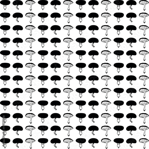 Cluster of monochrome cartoon mushrooms © rasengan