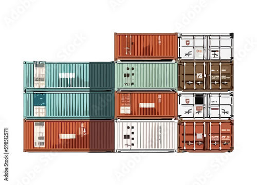 Container ship carrying cargo containers for trading Generative AI