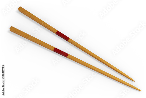 3D Render Pair of Chopsticks