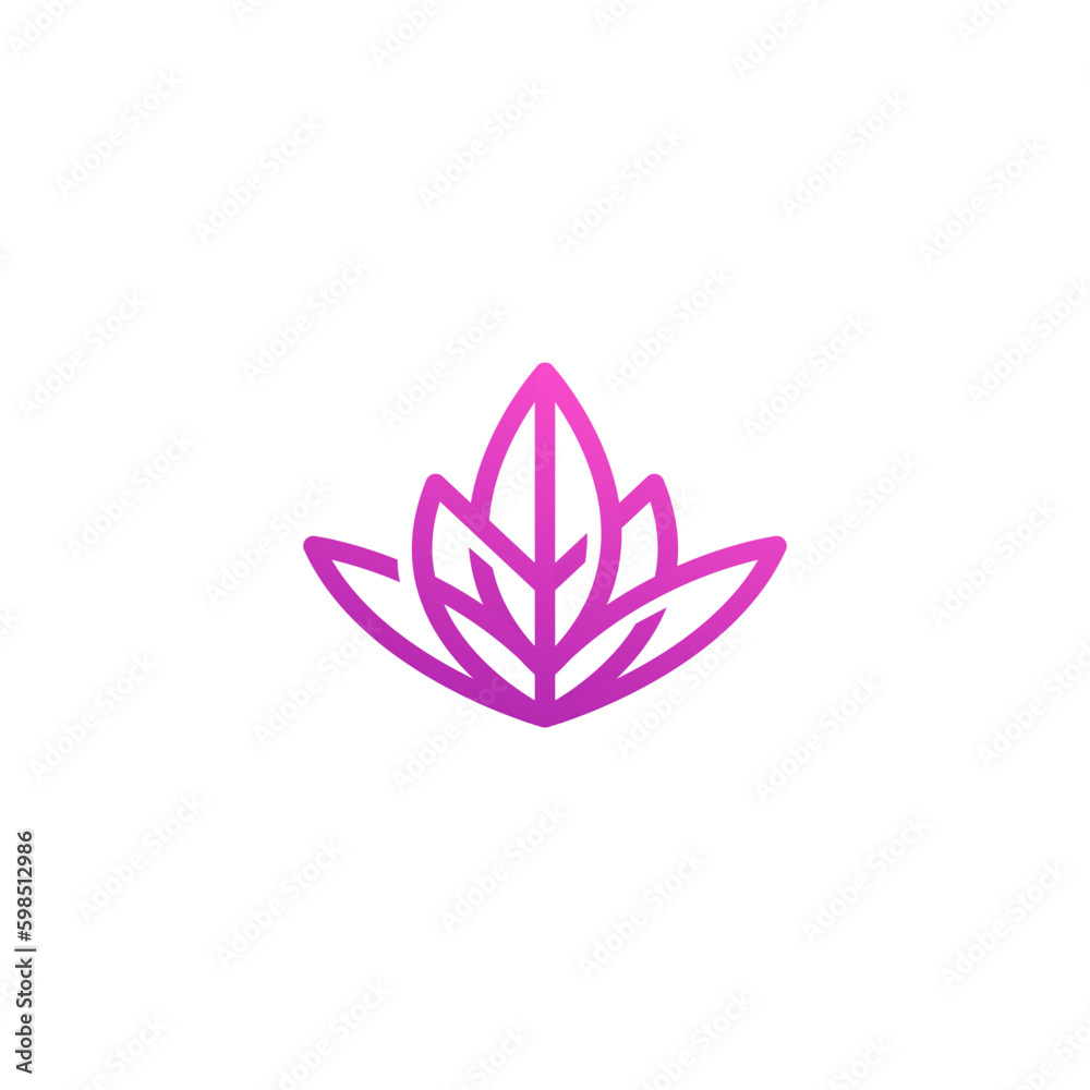 Lotus Line Flower Logo Design. Lotus Icon. Logo for Spa or meditation