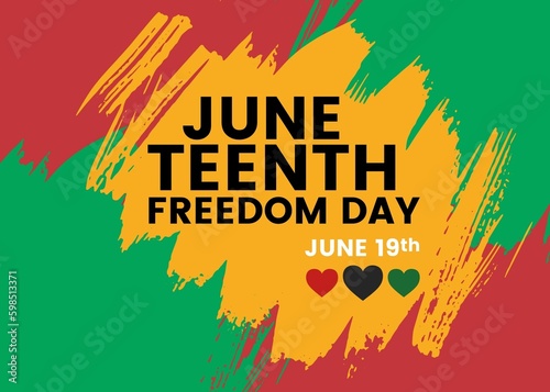 Juneteenth Independence Day. Freedom or Emancipation Day. Annual American Holiday Poster