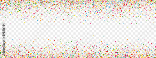 Bright Round Background Transparent Vector. Dot Parade Illustration. Rainbow Eve. Colorful Geometric Group. Polka Event Card.