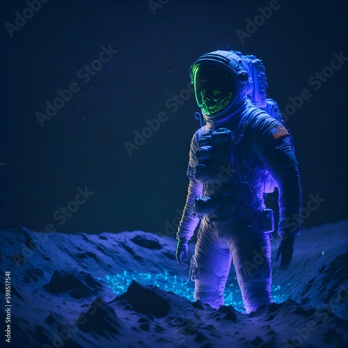 astronaut exploring an alien planet