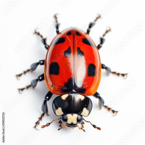 ladybird on white background , ai generated © dasom