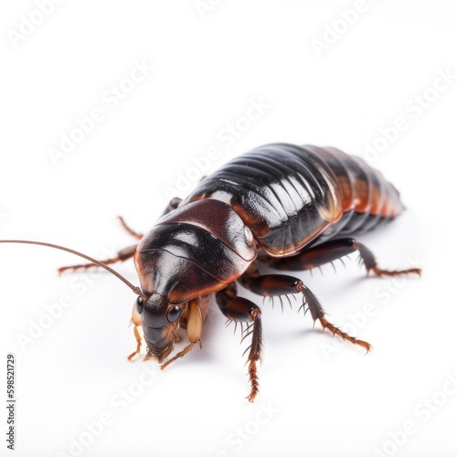 Madagascar Hissing Cockroach on White - AI generated © dasom