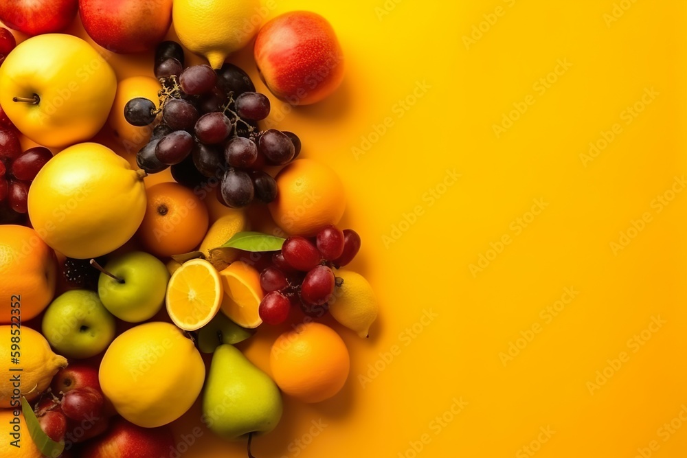 fruit copy space isolated background Generative AI fruit copy space isolated background Generative AI