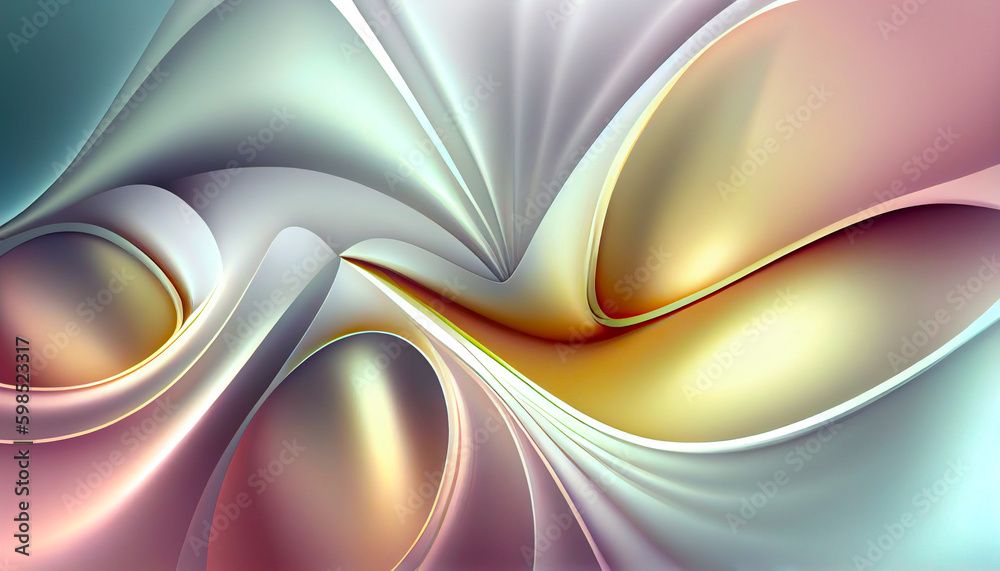 Obraz premium Generative AI, Chromatic Dream: A Soft and Serene Abstract Wallpaper Design