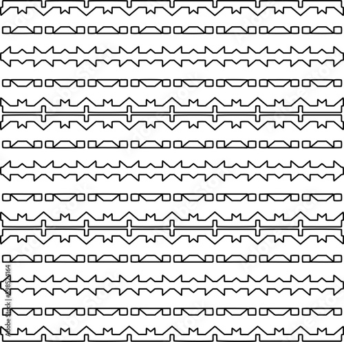  Repeating patterns of lines. Black and white pattern for web page, textures, card, poster, fabric, textile.