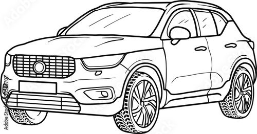 sport car vector line art