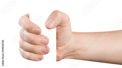 Fotografie Hand holding something cut out