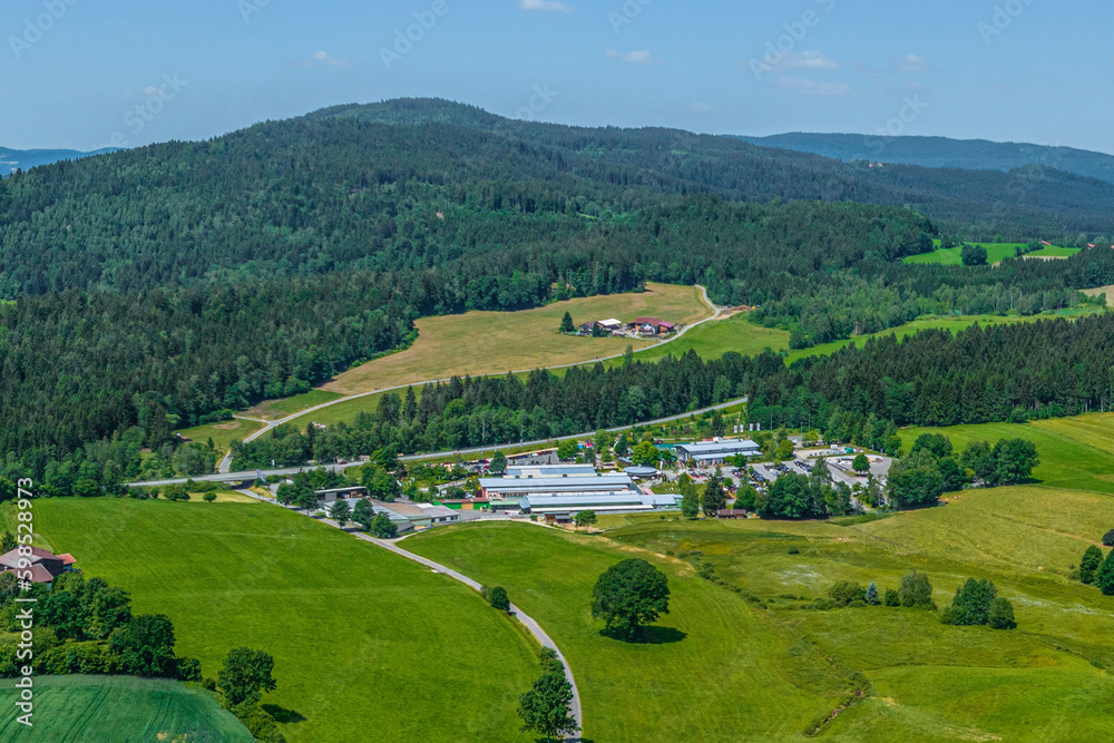 Bodenmais im Bayerischen Wald, Blick zur Glas- und Kristallwelt