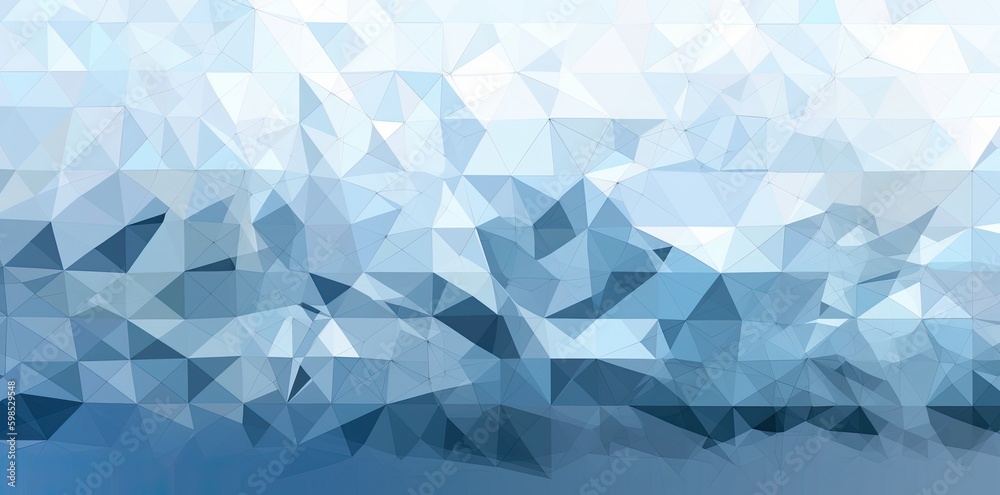 Obraz premium Abstract Blue Triangle Geometrical Background. Generative AI